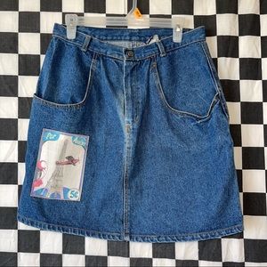 80s vintage denim skirt